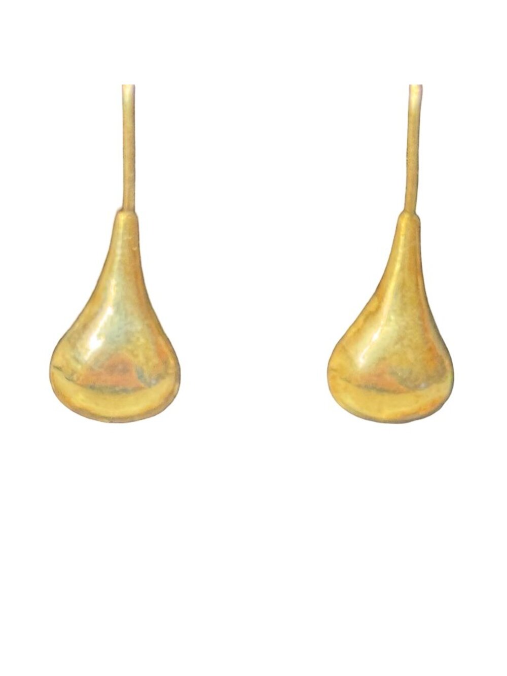 Gold Vermeil Sterling Silver Teardrop Dangle Earrings 925 Stamped Vintage Drop